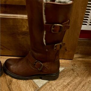Frye Veronica Shearling Buckle Boots